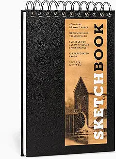 Sketchbook 5.5 x 8" Black Spiral Hardcover (Union Sqr)