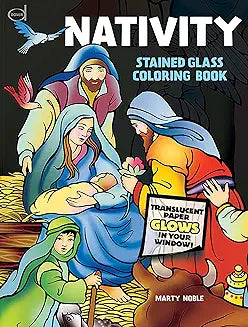 Nativity Stained Glass Coloring Book (Noble - paperback)