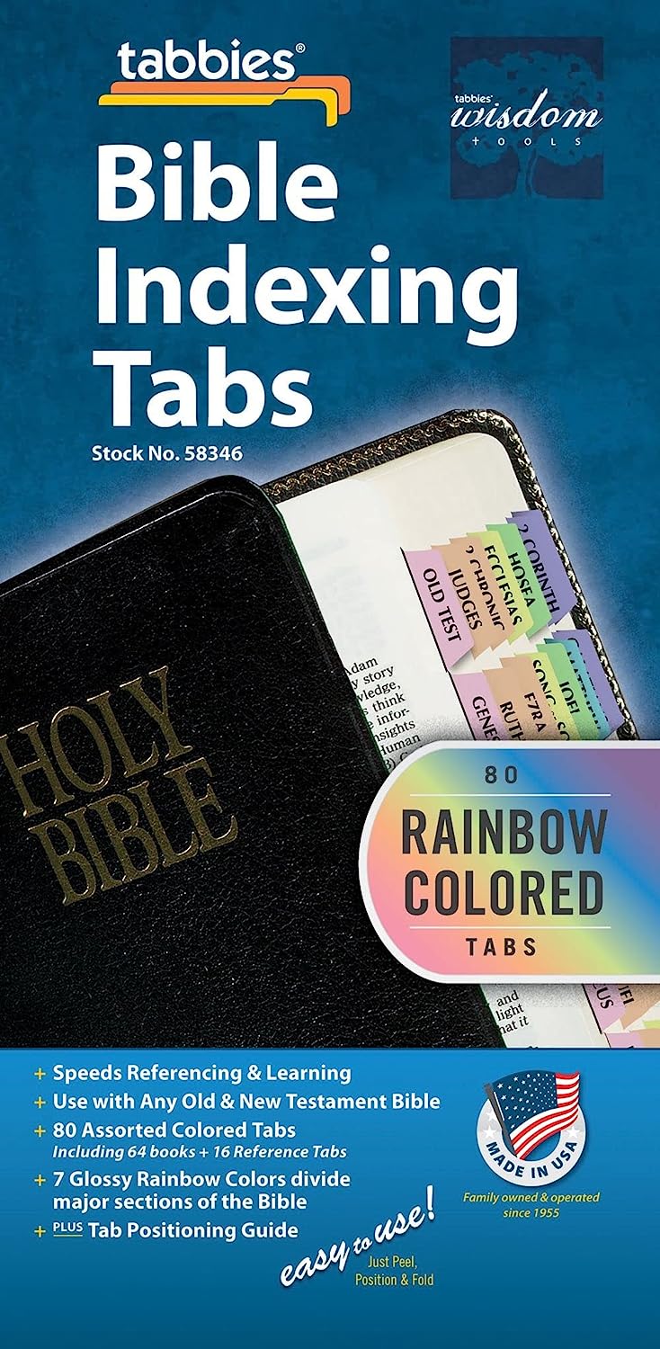 Bible Tab-Protestant-Rain: Rainbow Bible Tabs